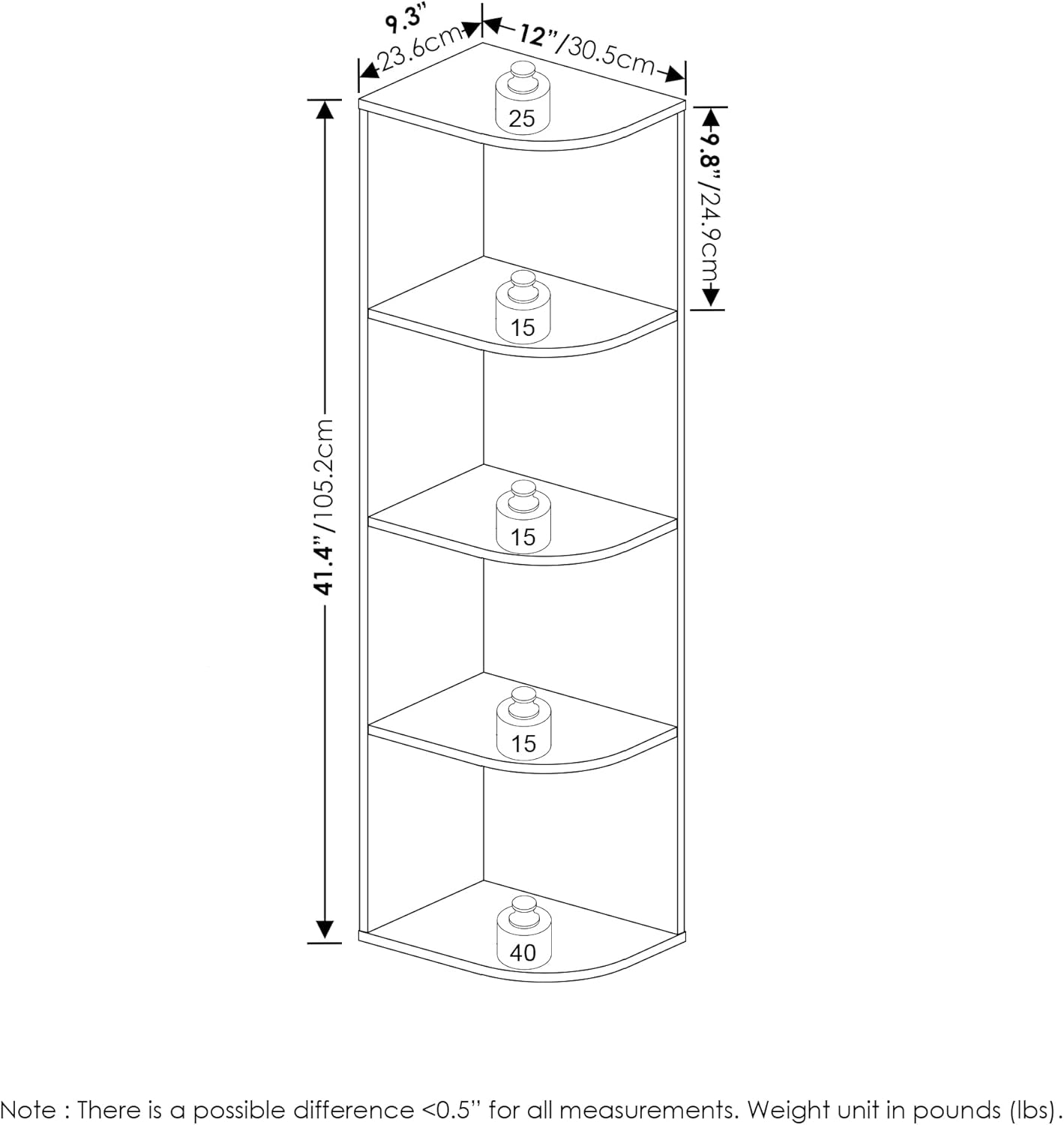 5-Cube Bookshelf, White, Reversible Bookcase for Living Room, Bedroom, Home Office