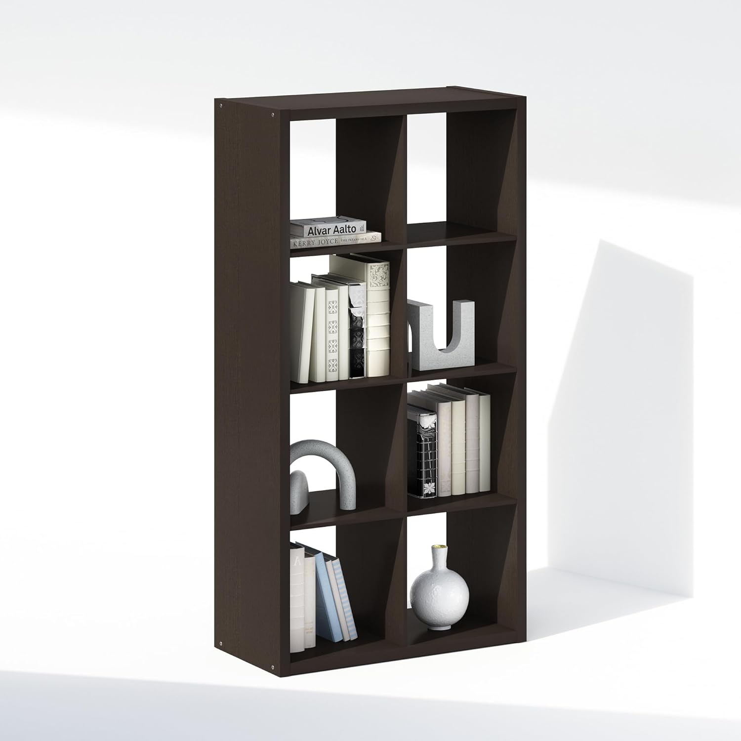 16-Cube Open Storage Shelf, Extra Thick Frame, White, Display & Organization