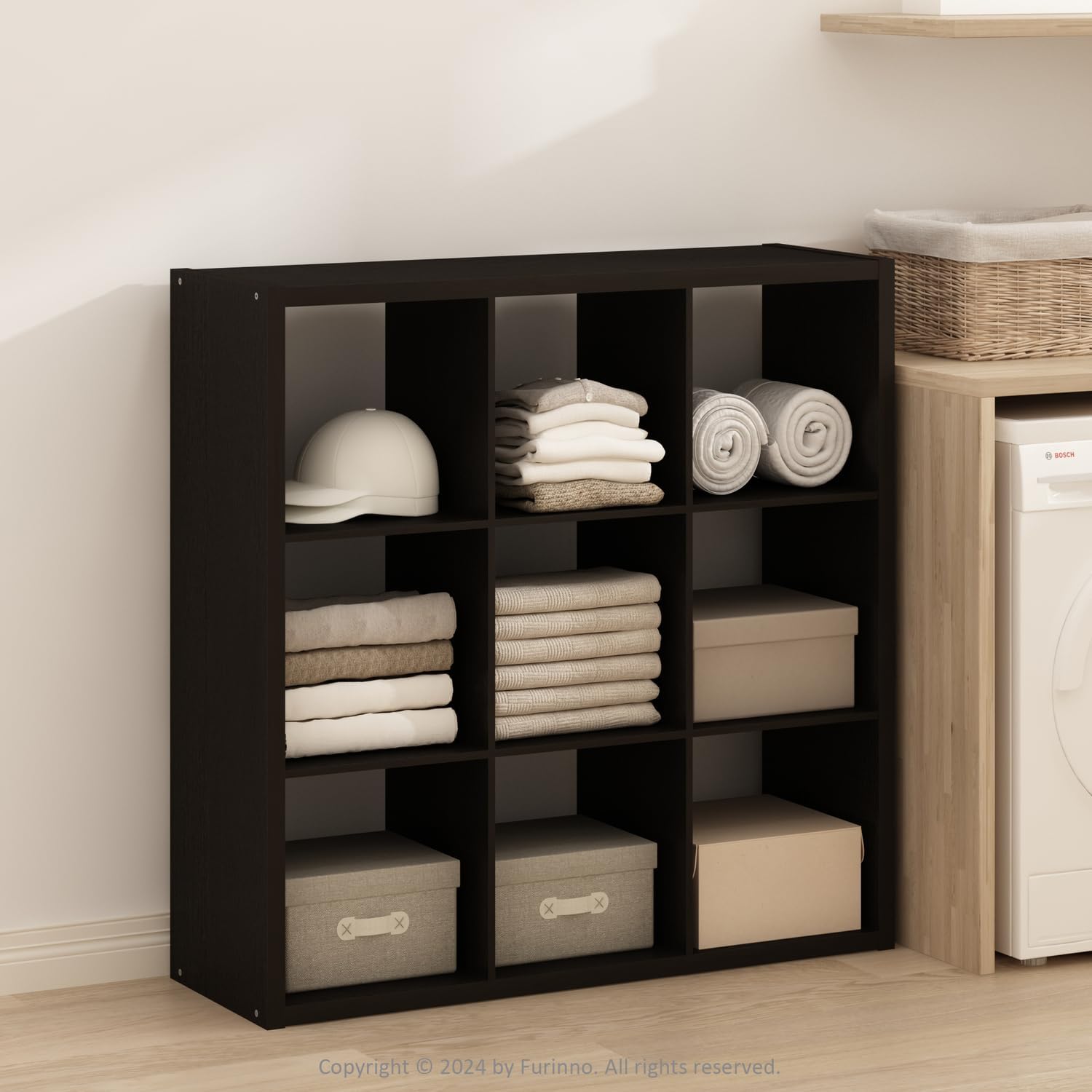 16-Cube Open Storage Shelf, Extra Thick Frame, White, Display & Organization