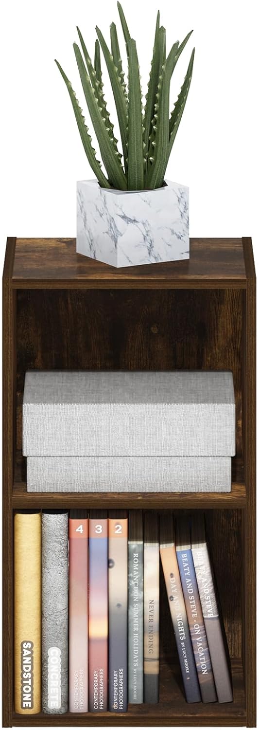 7-Cube Bookshelf, White, Bookcase for Living Room, Bedroom, Home Office