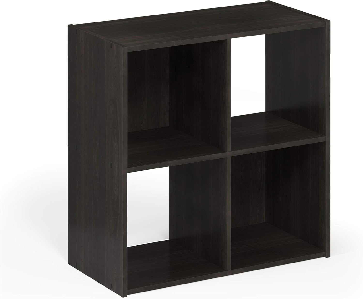 3x2 Cube Storage Bookcase Organizer with Bins, French Oak Grey/Black