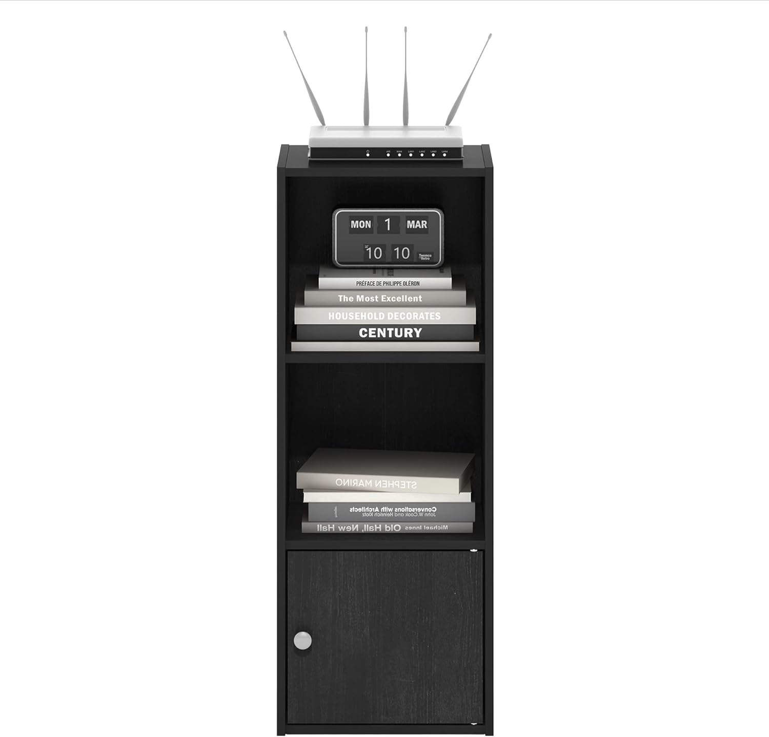 7-Cube Bookshelf, White, Bookcase for Living Room, Bedroom, Home Office