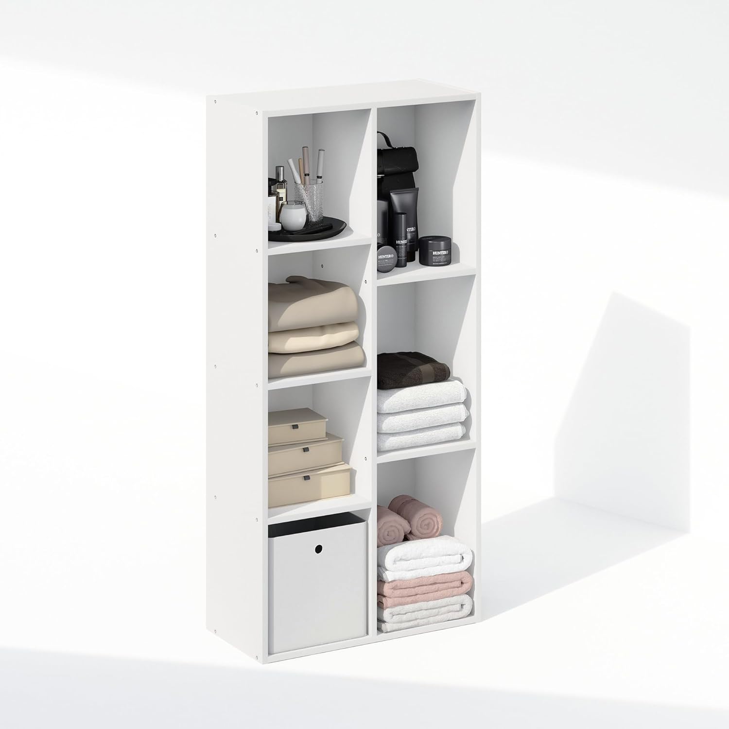 5-Cube Reversible Closet Shelf Organizer, White, Storage for Bedroom or Closet
