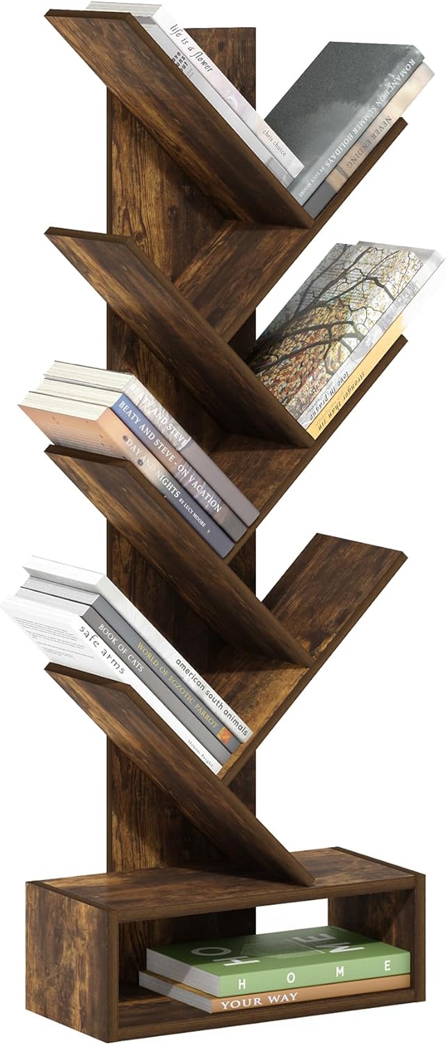 5-Cube Closed Back Bookshelf, Extra Thick Frame, Dark Oak, Storage Organizer