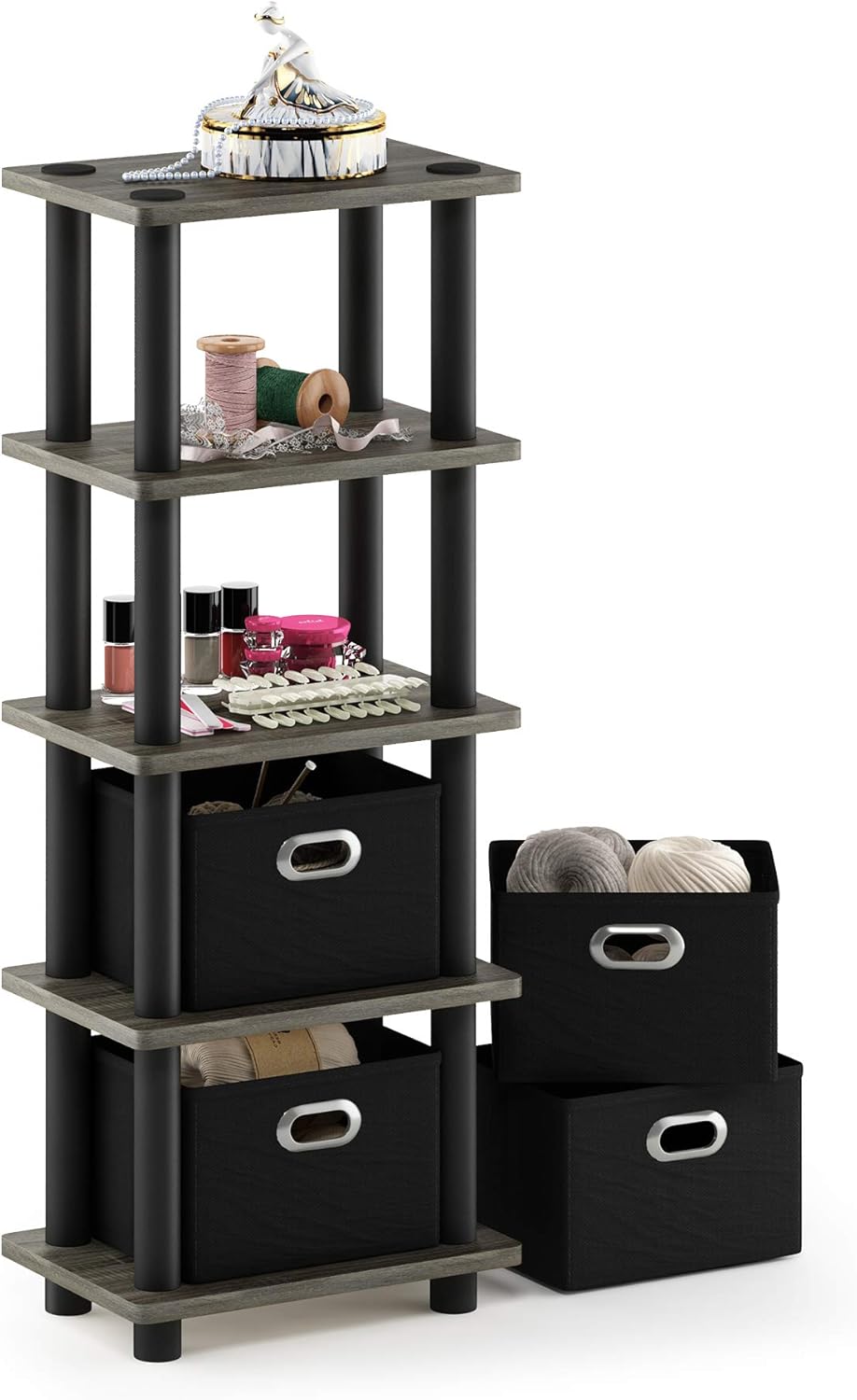 16-Cube Open Storage Shelf, Extra Thick Frame, White, Display & Organization