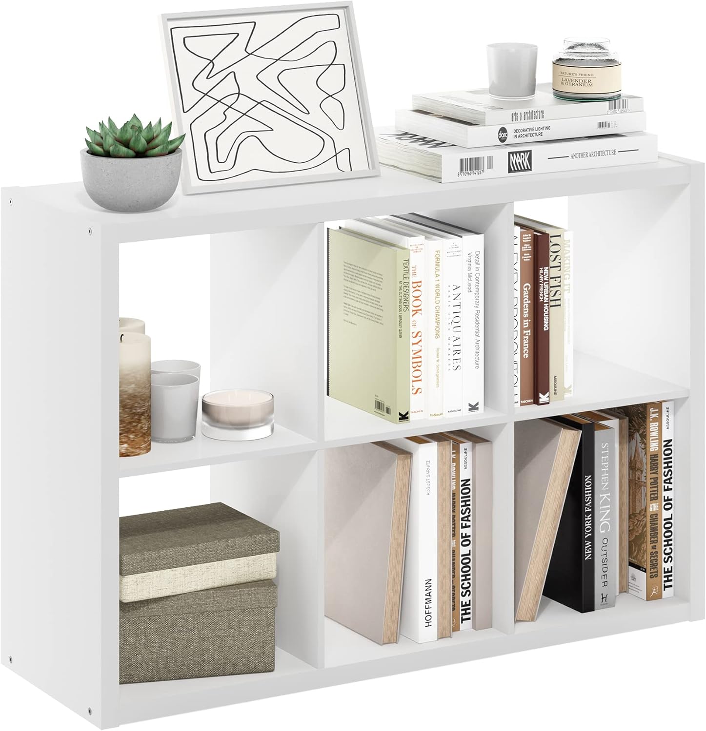 4-Cube Open Back Storage Organizer, White, Multi-Purpose Shelf