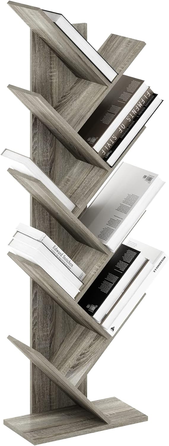 7-Cube Bookshelf, White, Bookcase for Living Room, Bedroom, Home Office