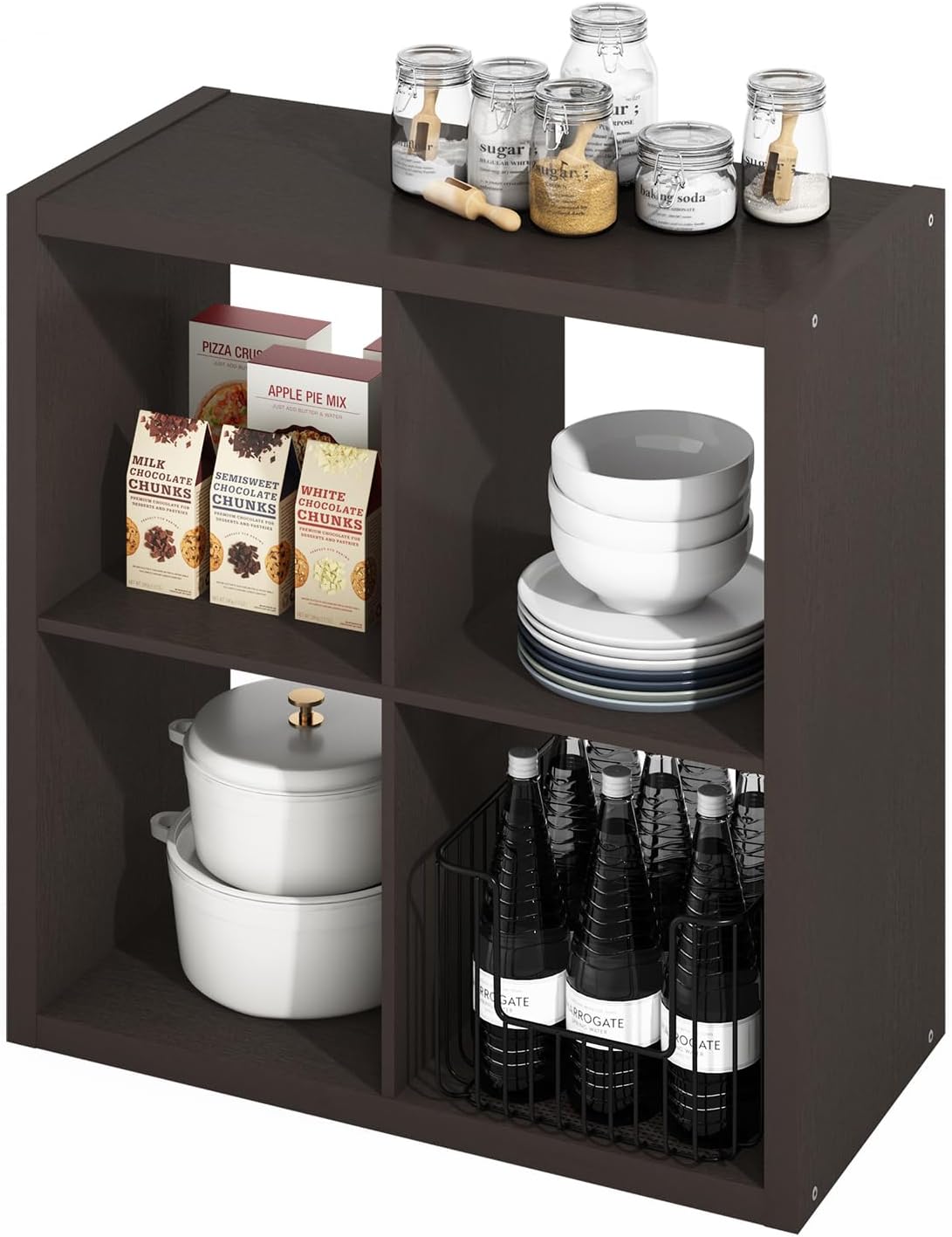 5-Cube Reversible Closet Shelf Organizer, White, Storage for Bedroom or Closet