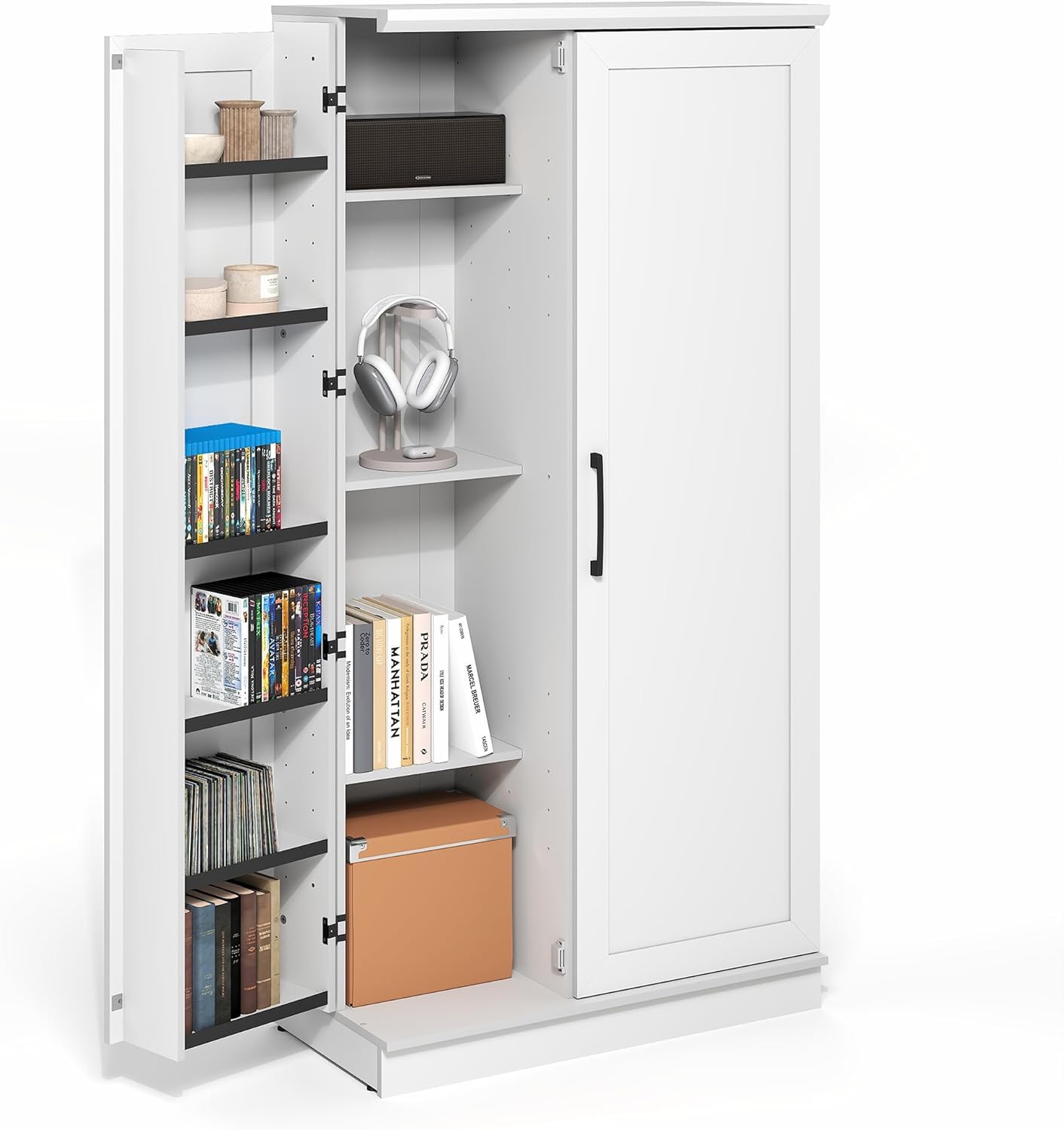 5-Cube Closed Back Bookshelf, Extra Thick Frame, Dark Oak, Storage Organizer