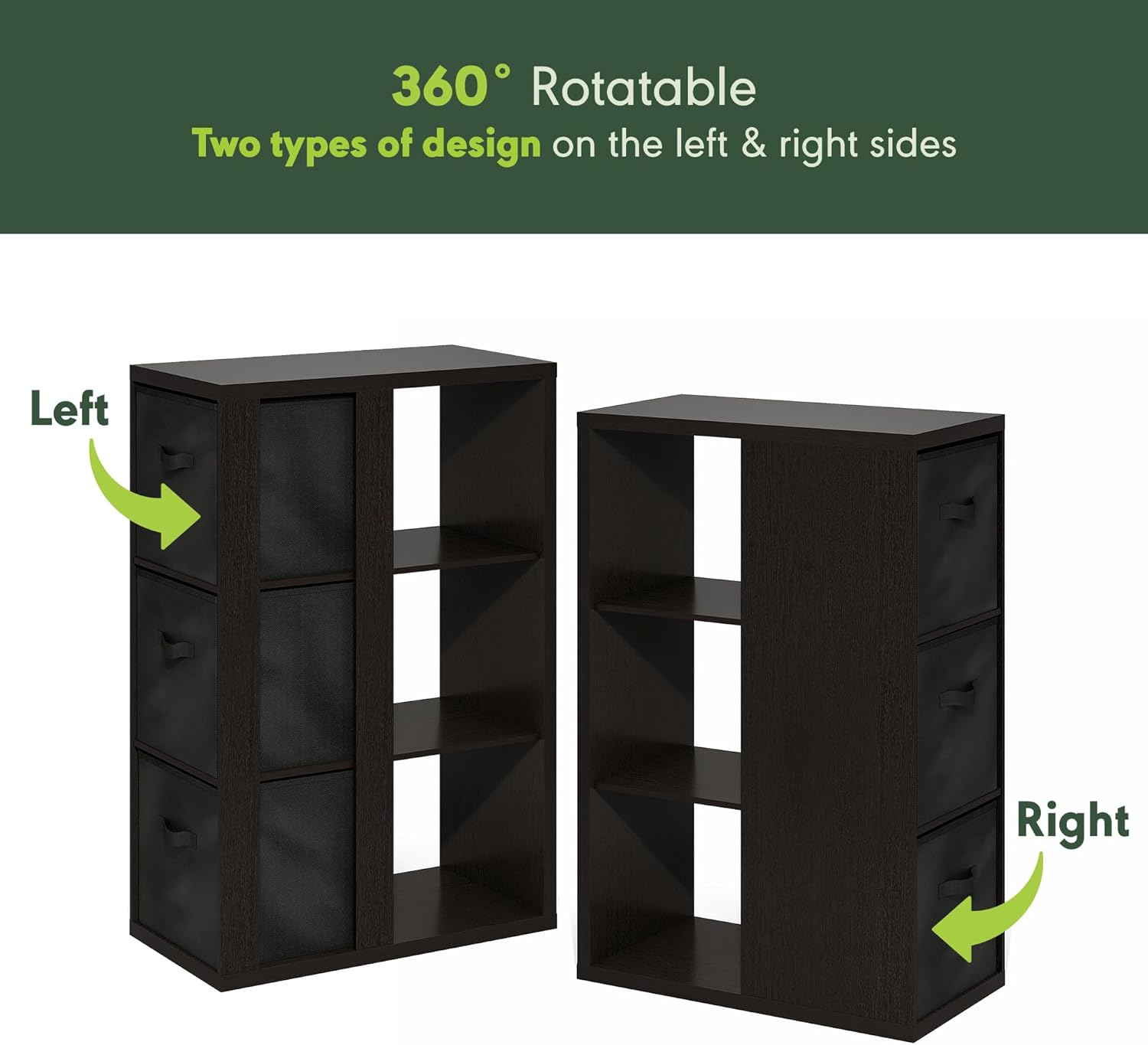 8-Cube Horizontal Bookshelf, White, Cube Storage Organizer for Bedroom & Living Room