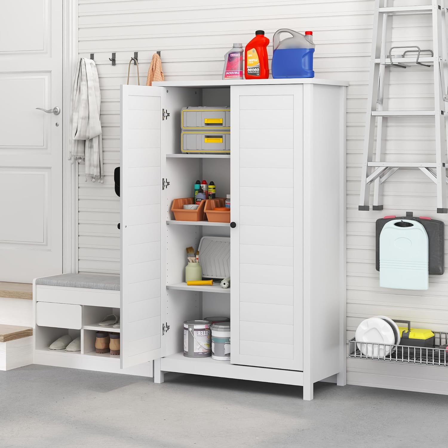 5-Cube Closed Back Bookshelf, Extra Thick Frame, Dark Oak, Storage Organizer