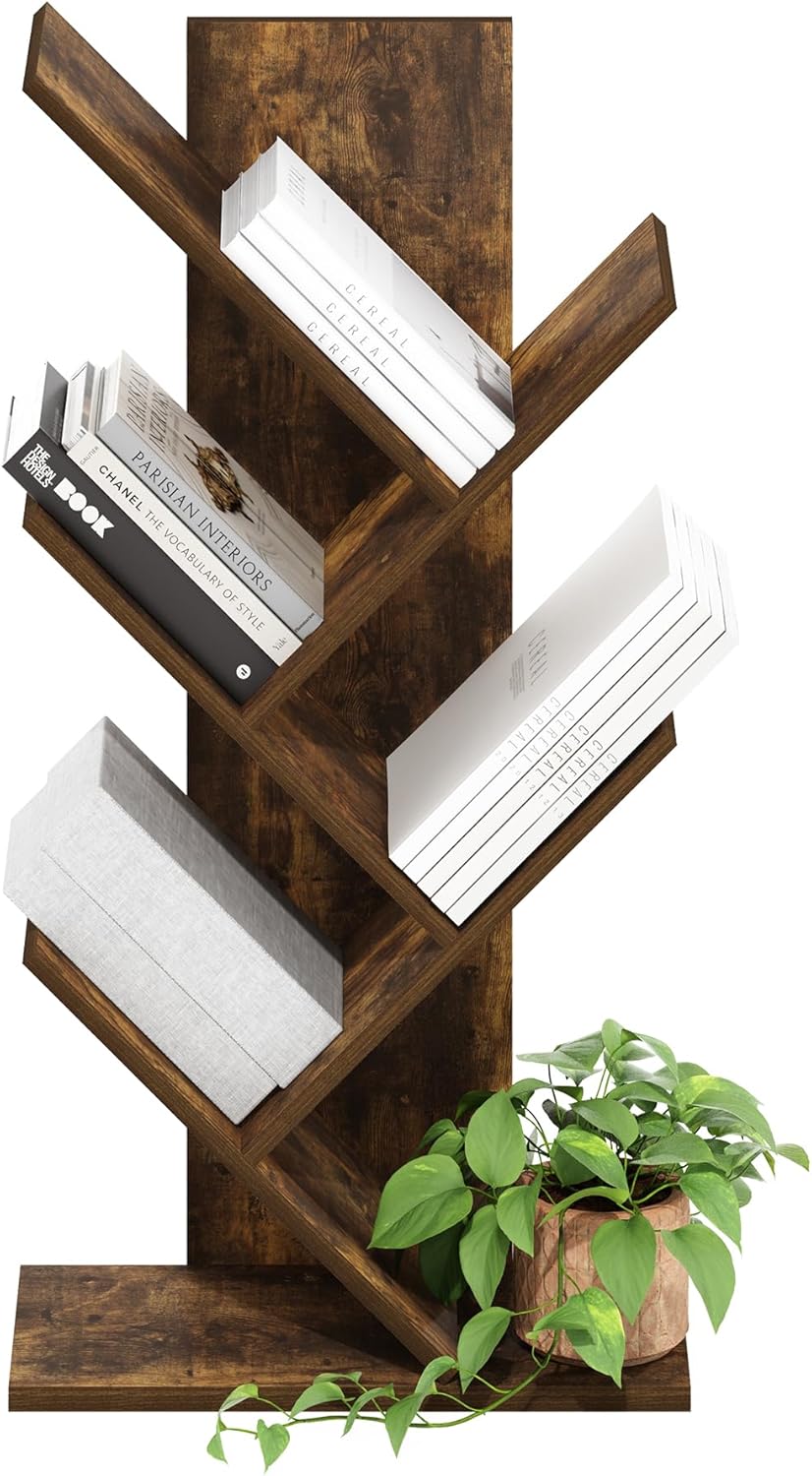 7-Cube Bookshelf, White, Bookcase for Living Room, Bedroom, Home Office