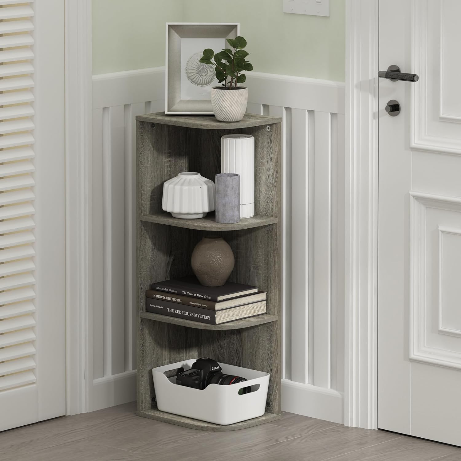 7-Cube Bookshelf, White, Bookcase for Living Room, Bedroom, Home Office