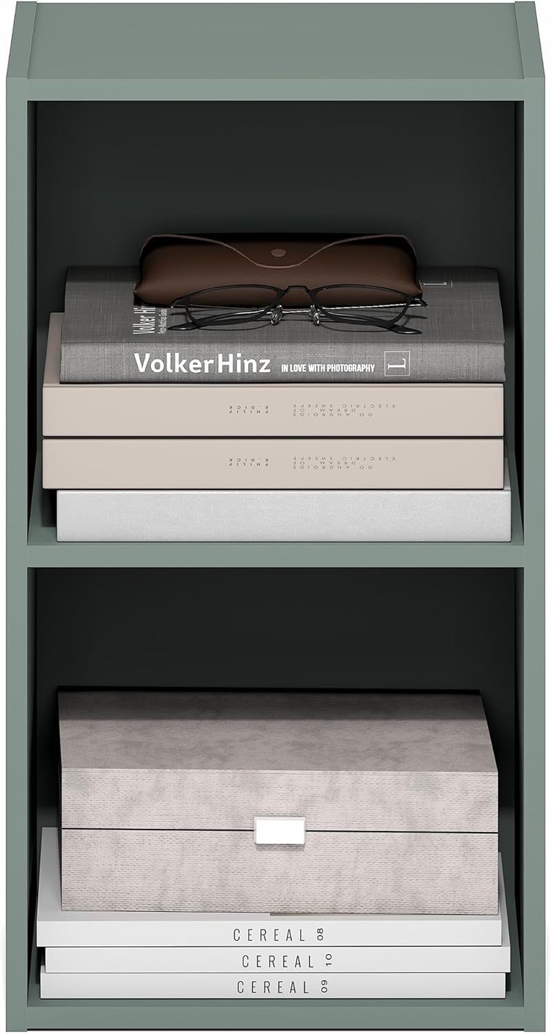 7-Cube Bookshelf, White, Bookcase for Living Room, Bedroom, Home Office