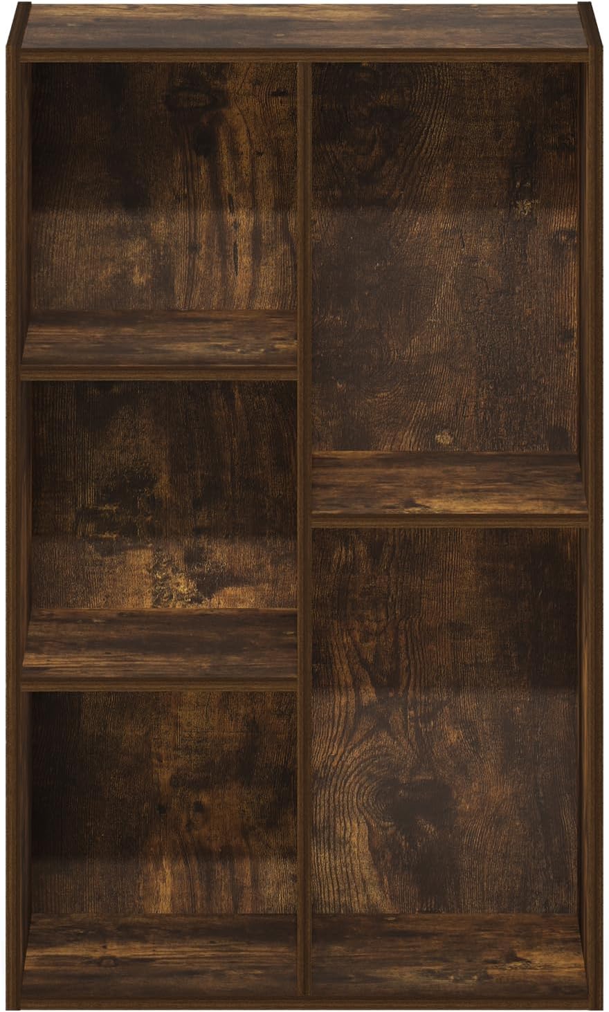 7-Cube Bookshelf, White, Bookcase for Living Room, Bedroom, Home Office