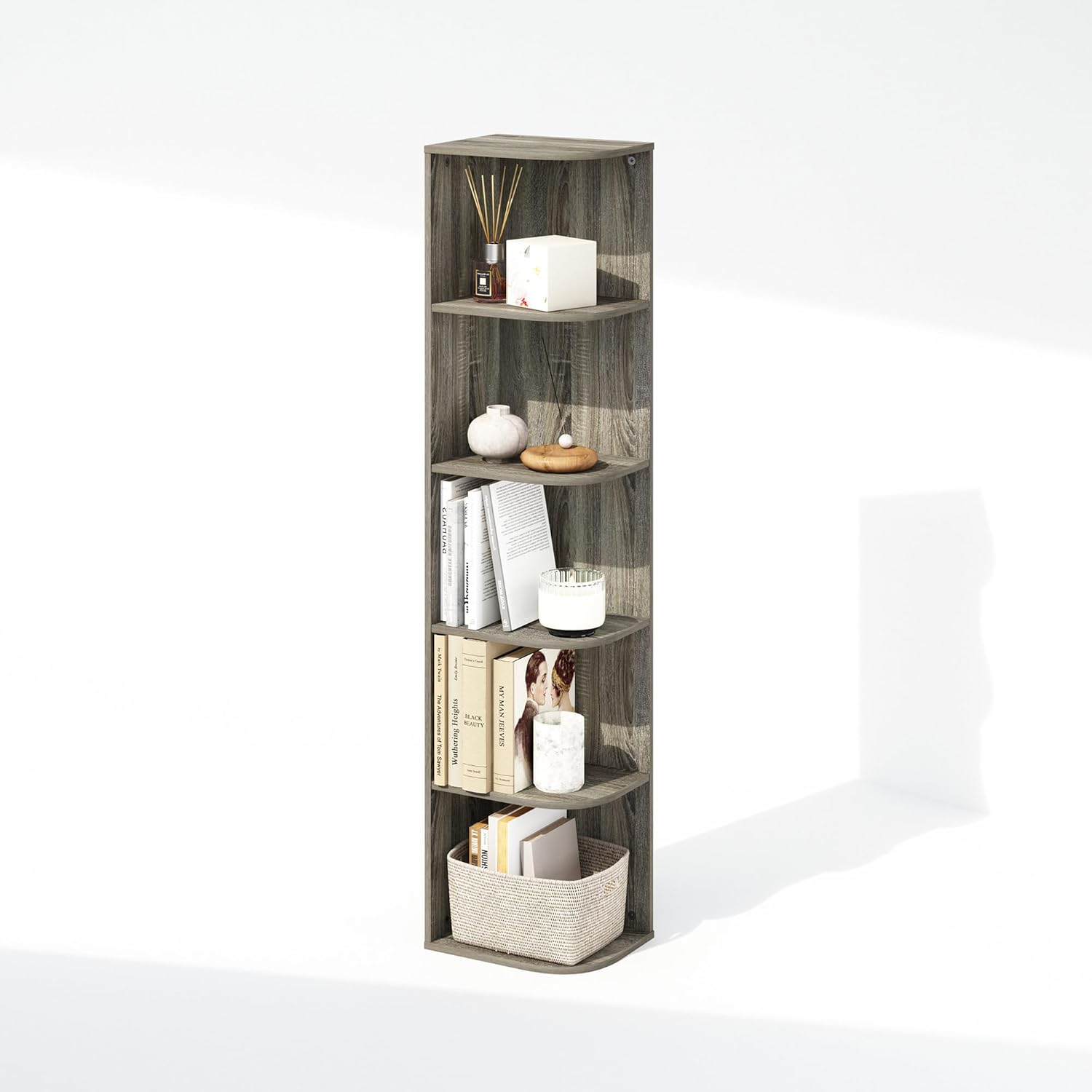 5-Cube Reversible Closet Shelf Organizer, White, Storage for Bedroom or Closet