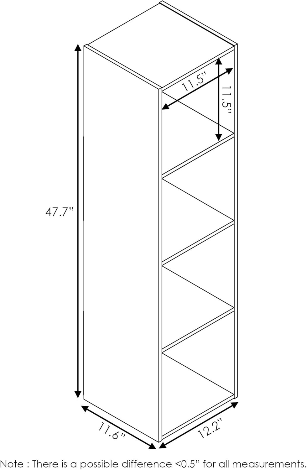 3x2 Cube Storage Bookcase Organizer with Bins, French Oak Grey/Black