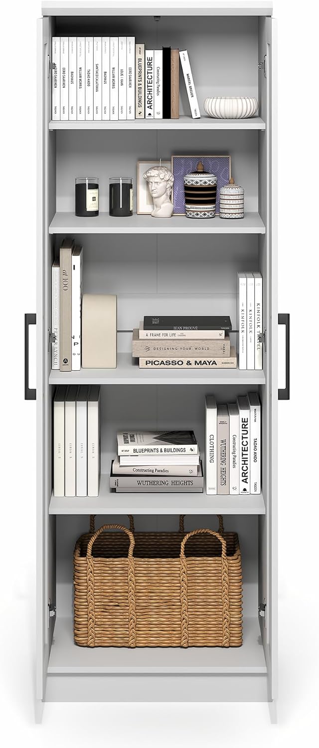 5-Cube Closed Back Bookshelf, Extra Thick Frame, Dark Oak, Storage Organizer