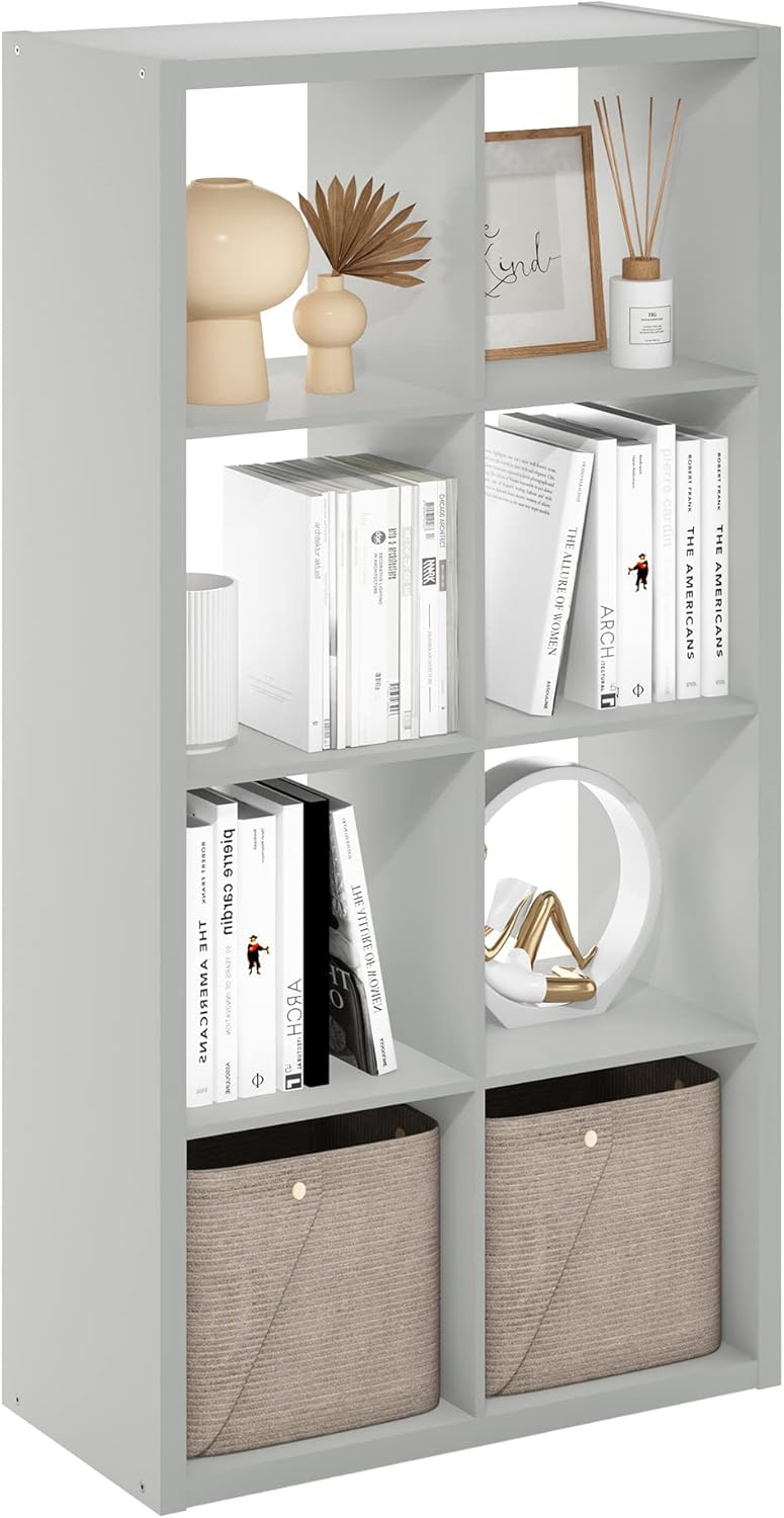 4-Cube Open Back Storage Organizer, White, Multi-Purpose Shelf