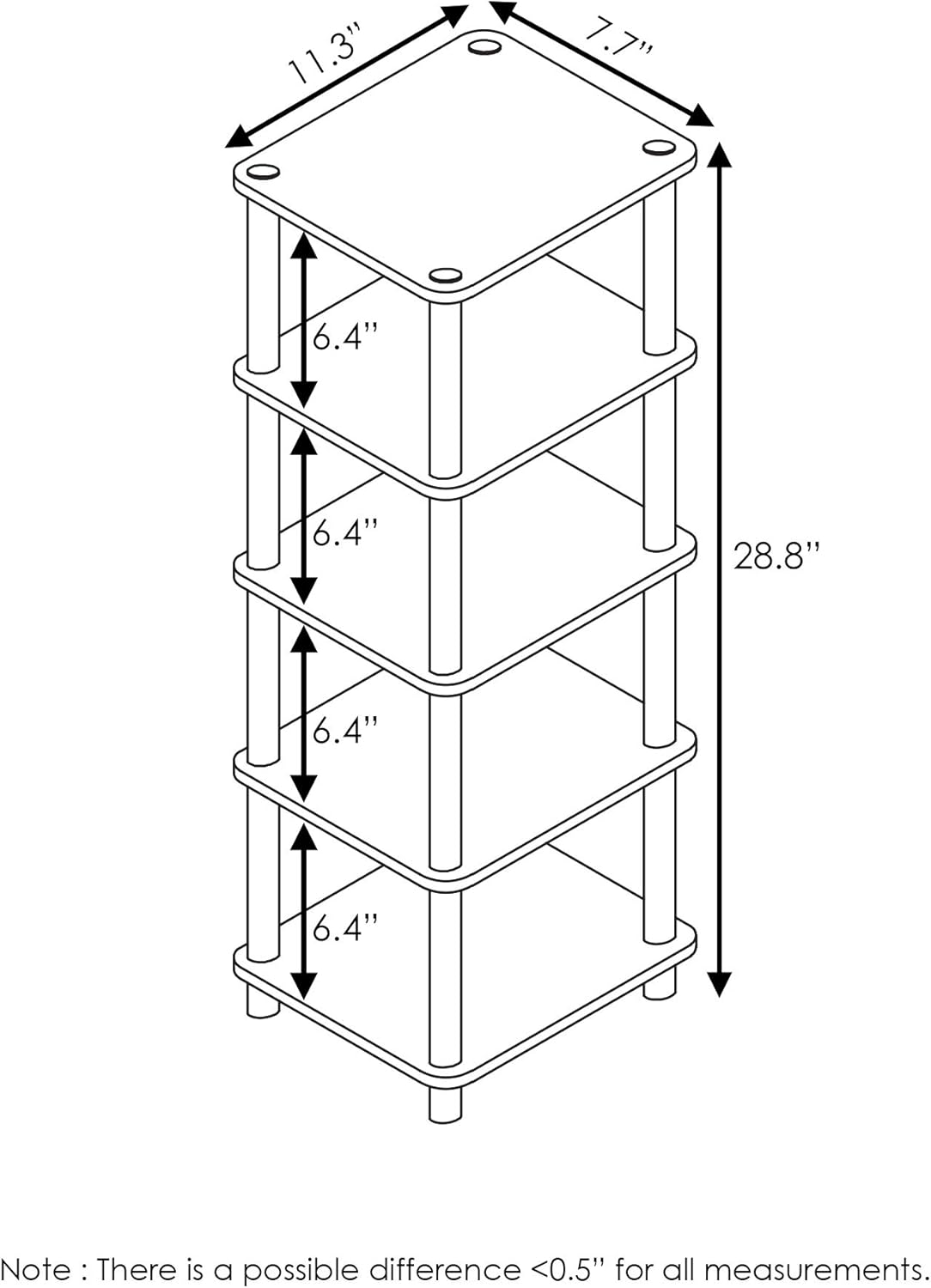 16-Cube Open Storage Shelf, Extra Thick Frame, White, Display & Organization