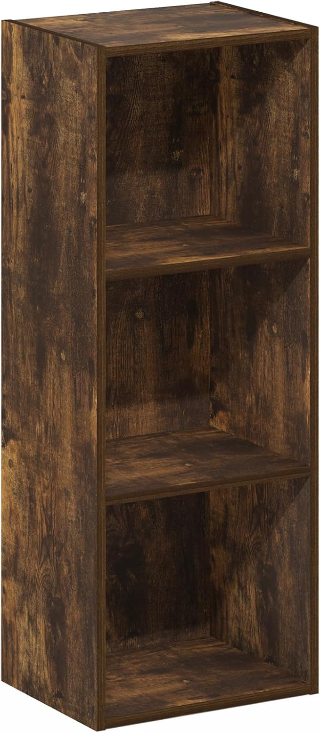 7-Cube Bookshelf, White, Bookcase for Living Room, Bedroom, Home Office