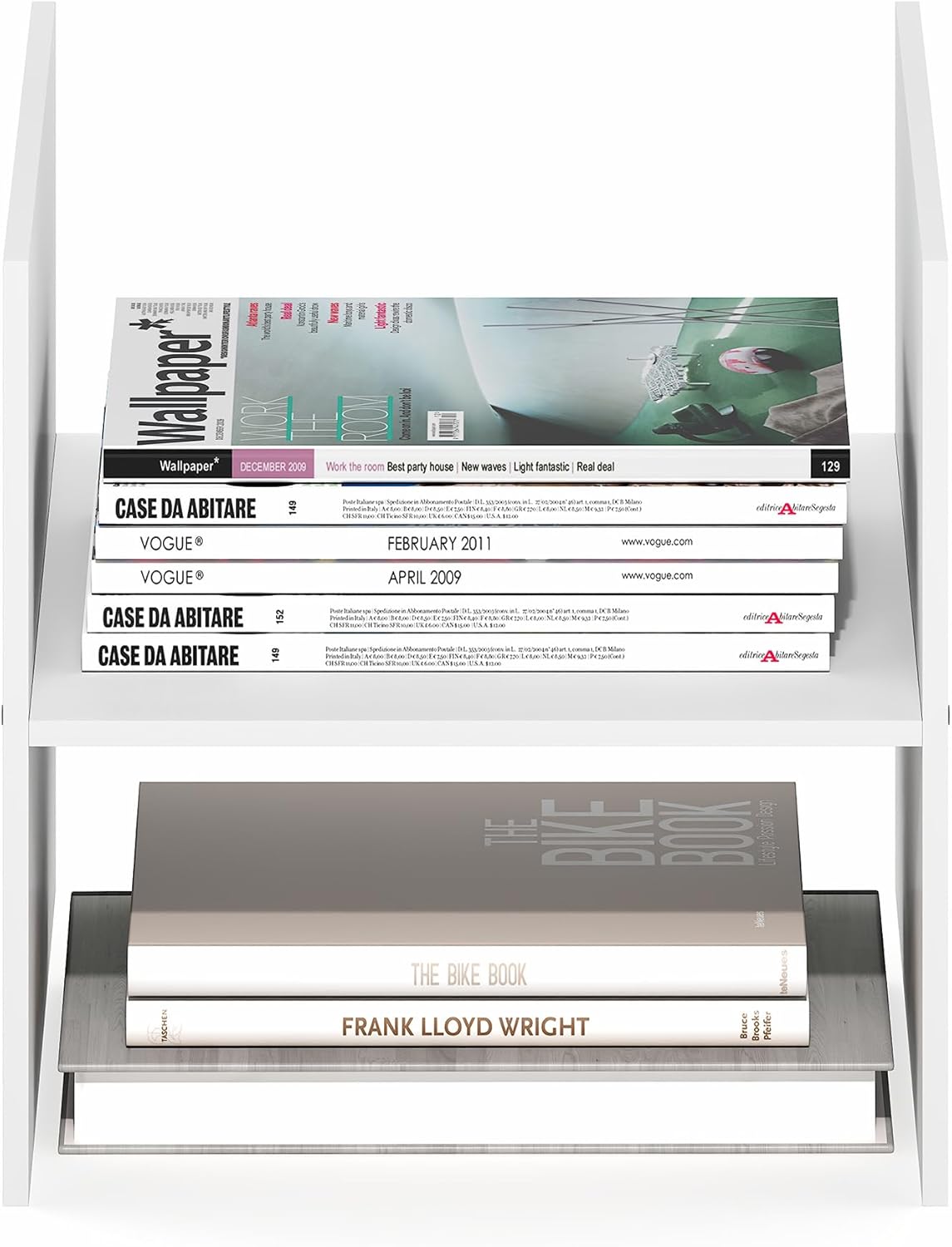 2-Tier Cube Insert Shelf, H-Shelf Organizer, Fits 3x3 Cubes and Kallax, White