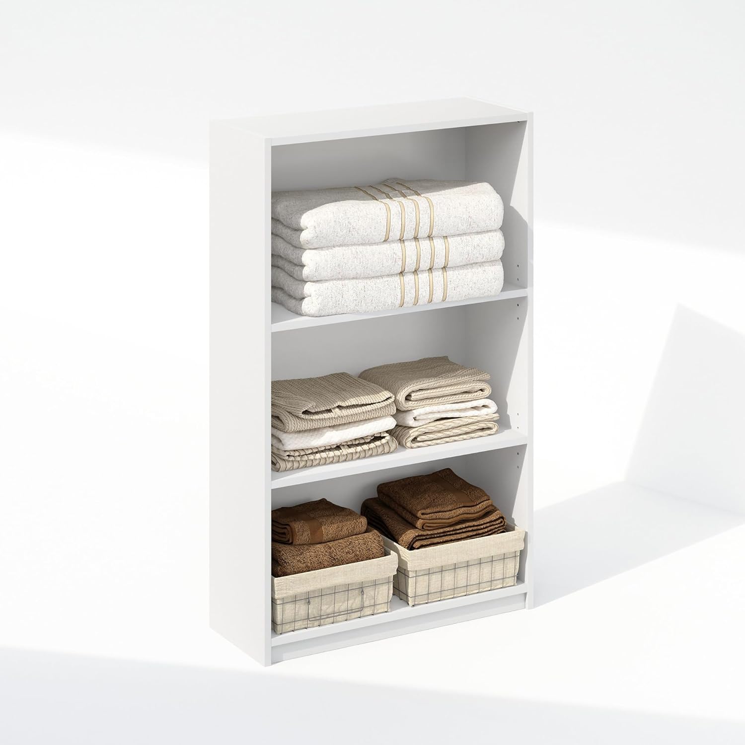 5-Cube Reversible Closet Shelf Organizer, White, Storage for Bedroom or Closet