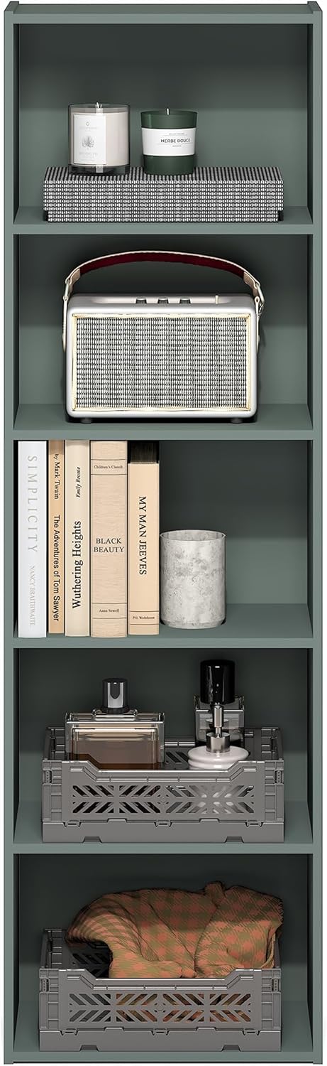 7-Cube Bookshelf, White, Bookcase for Living Room, Bedroom, Home Office