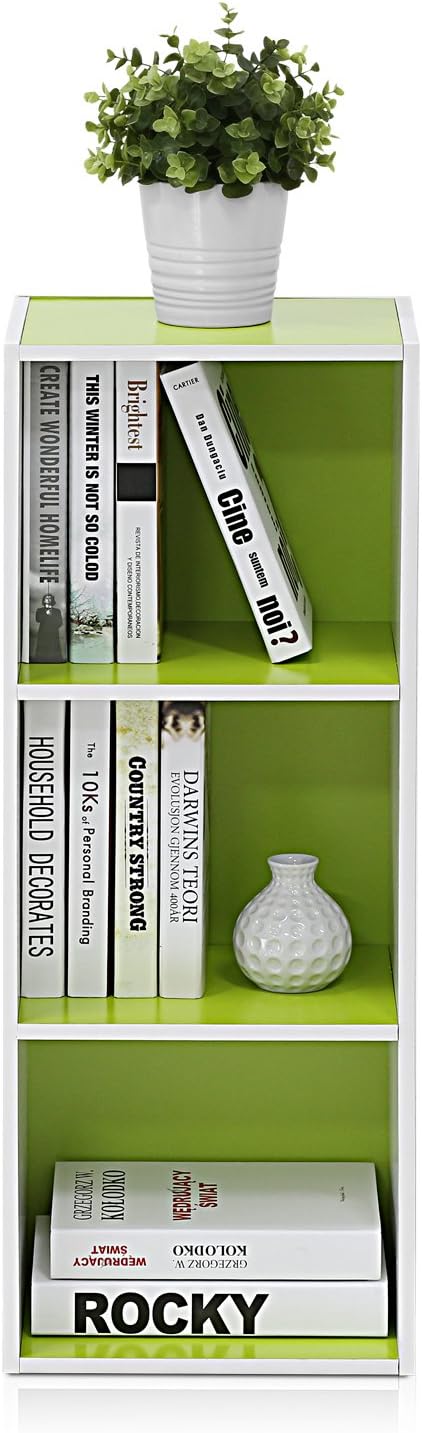 7-Cube Bookshelf, White, Bookcase for Living Room, Bedroom, Home Office