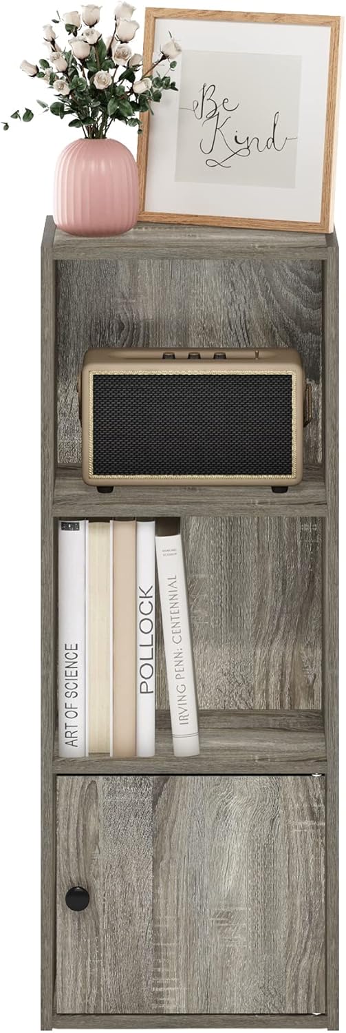 7-Cube Bookshelf, White, Bookcase for Living Room, Bedroom, Home Office