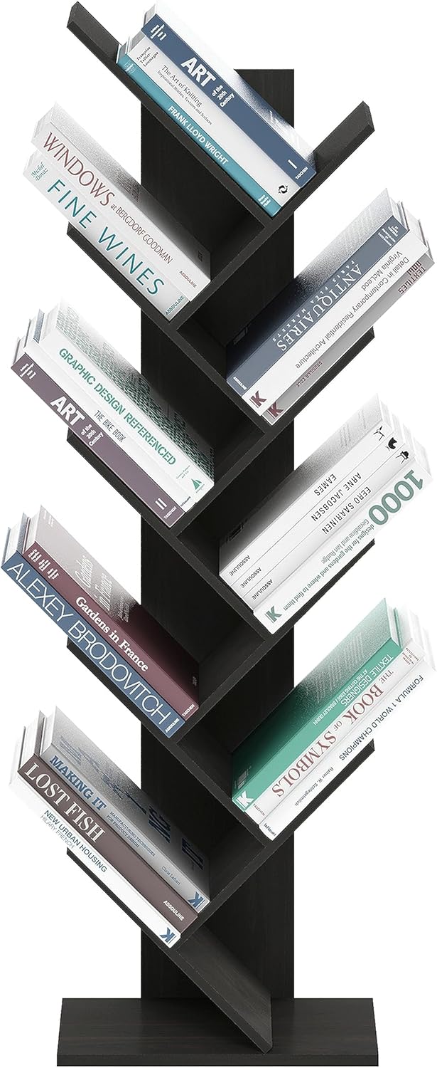 7-Cube Bookshelf, White, Bookcase for Living Room, Bedroom, Home Office