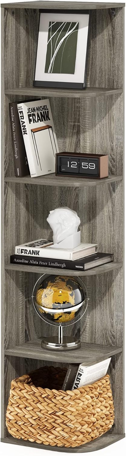 5-Cube Bookshelf, White, Reversible Bookcase for Living Room, Bedroom, Home Office