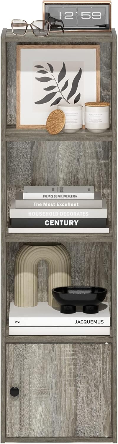 7-Cube Bookshelf, White, Bookcase for Living Room, Bedroom, Home Office