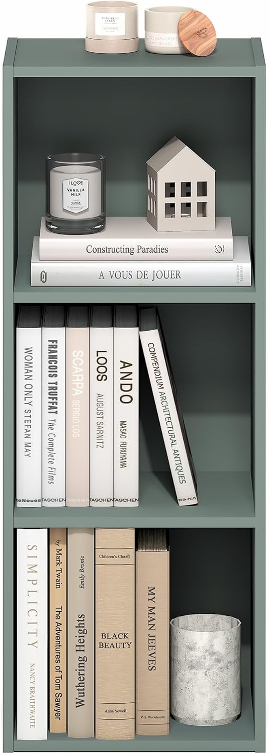 7-Cube Bookshelf, White, Bookcase for Living Room, Bedroom, Home Office