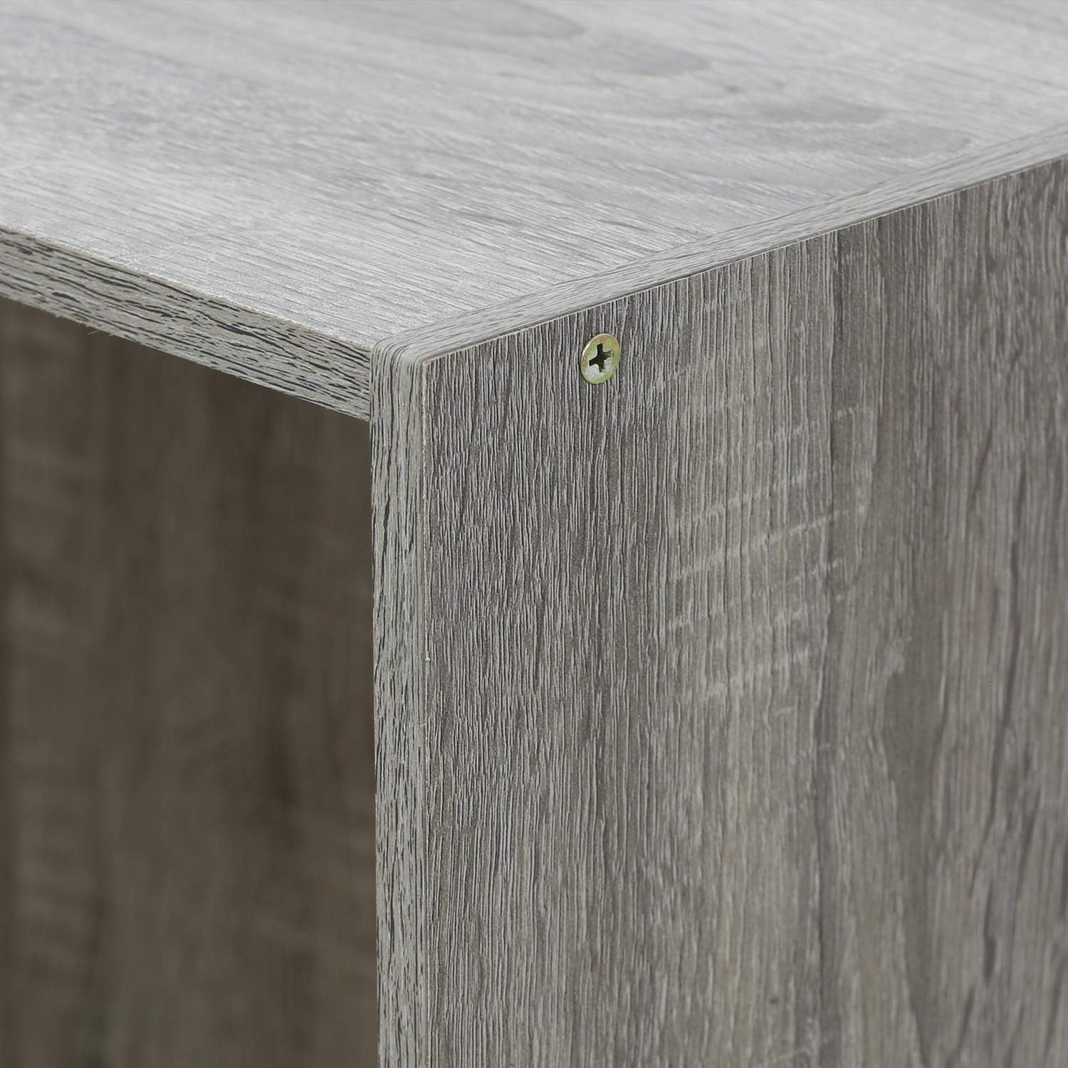 3x2 Cube Storage Bookcase Organizer with Bins, French Oak Grey/Black