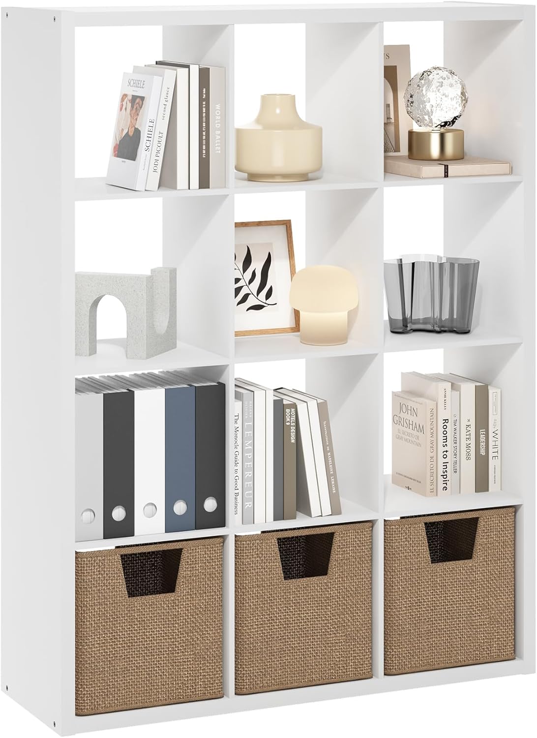 4-Cube Open Back Storage Organizer, White, Multi-Purpose Shelf
