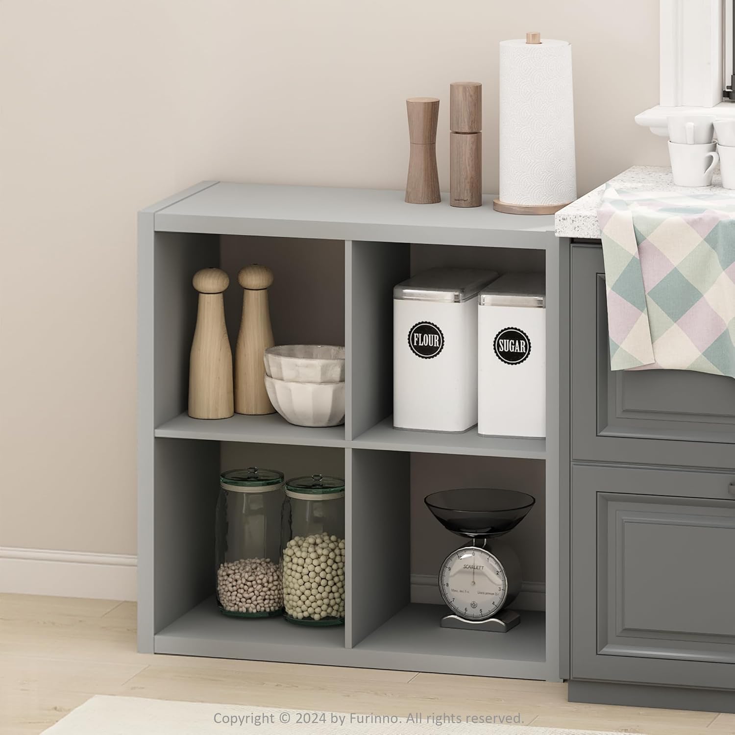 5-Cube Reversible Closet Shelf Organizer, White, Storage for Bedroom or Closet