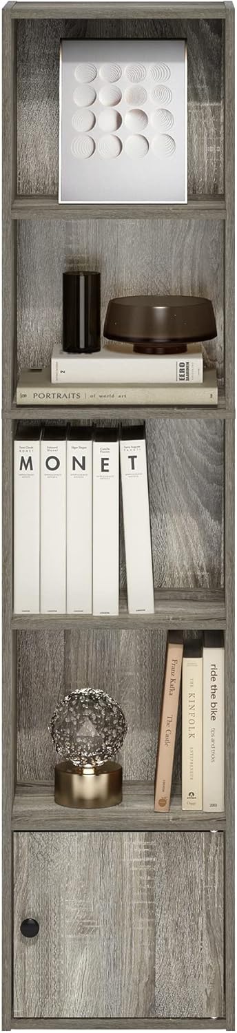 7-Cube Bookshelf, White, Bookcase for Living Room, Bedroom, Home Office