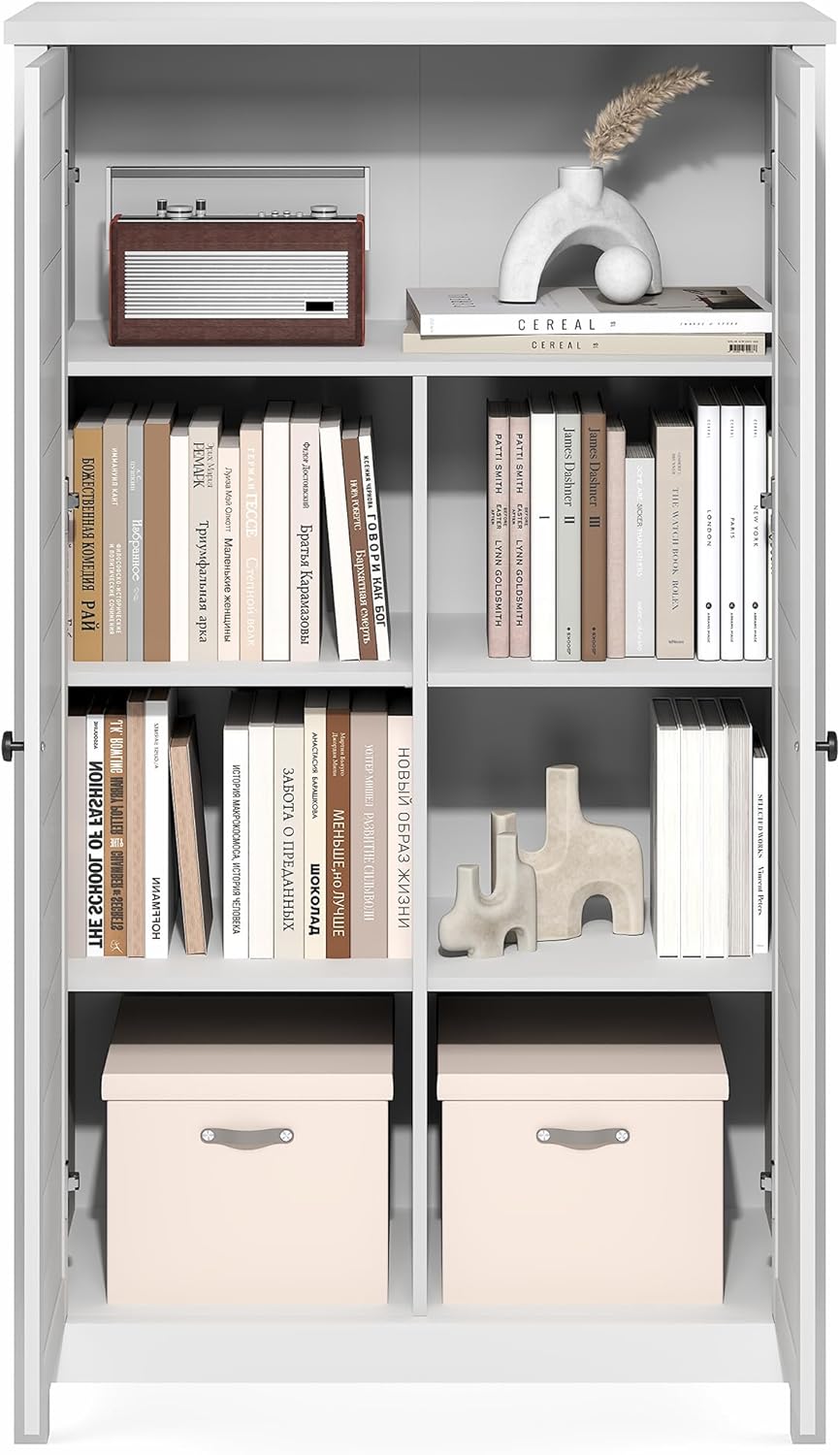 5-Cube Closed Back Bookshelf, Extra Thick Frame, Dark Oak, Storage Organizer