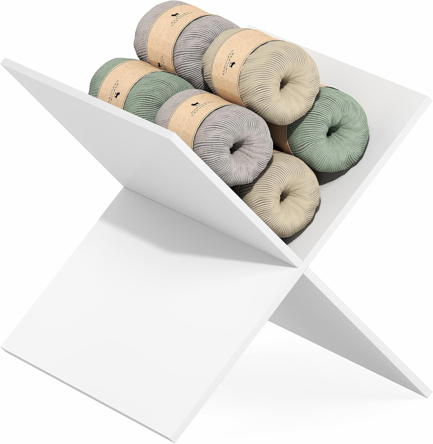 2-Tier Cube Insert Shelf, H-Shelf Organizer, Fits 3x3 Cubes and Kallax, White