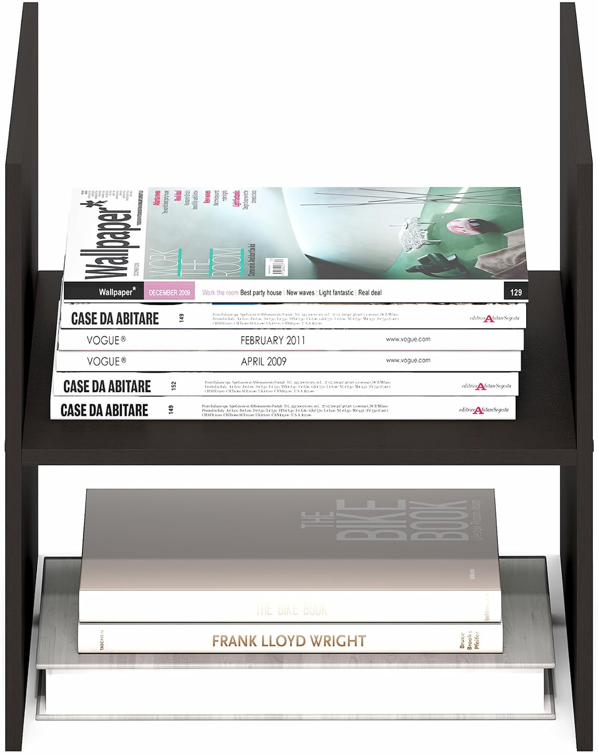 2-Tier Cube Insert Shelf, H-Shelf Organizer, Fits 3x3 Cubes and Kallax, White