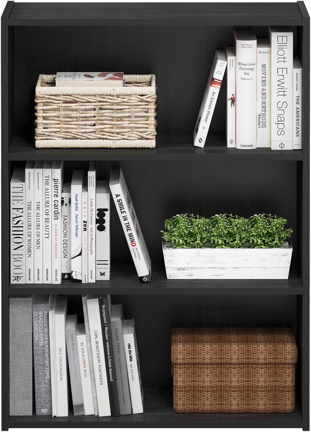 5-Cube Closed Back Bookshelf, Extra Thick Frame, Dark Oak, Storage Organizer