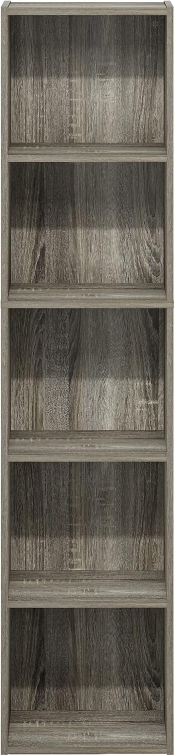 7-Cube Bookshelf, White, Bookcase for Living Room, Bedroom, Home Office