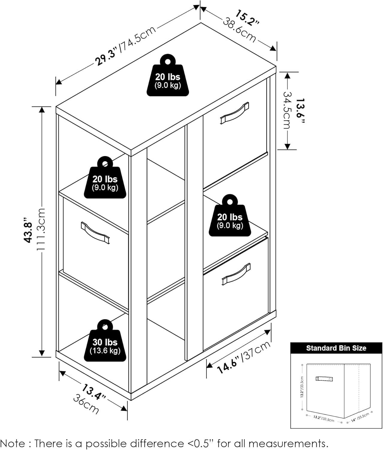 8-Cube Horizontal Bookshelf, White, Cube Storage Organizer for Bedroom & Living Room