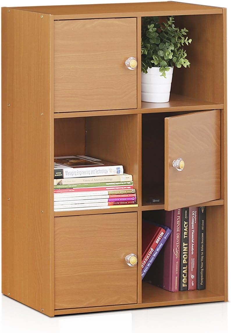 8-Cube Horizontal Bookshelf, White, Cube Storage Organizer for Bedroom & Living Room