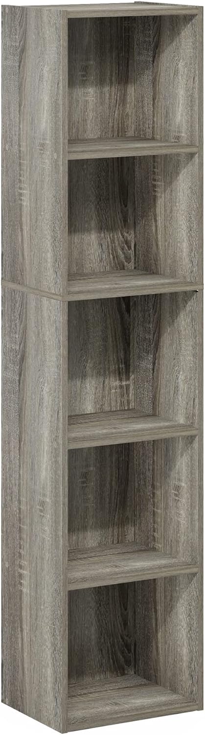 7-Cube Bookshelf, White, Bookcase for Living Room, Bedroom, Home Office