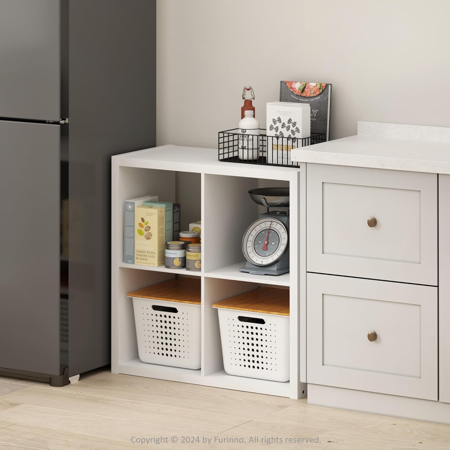 5-Cube Reversible Closet Shelf Organizer, White, Storage for Bedroom or Closet