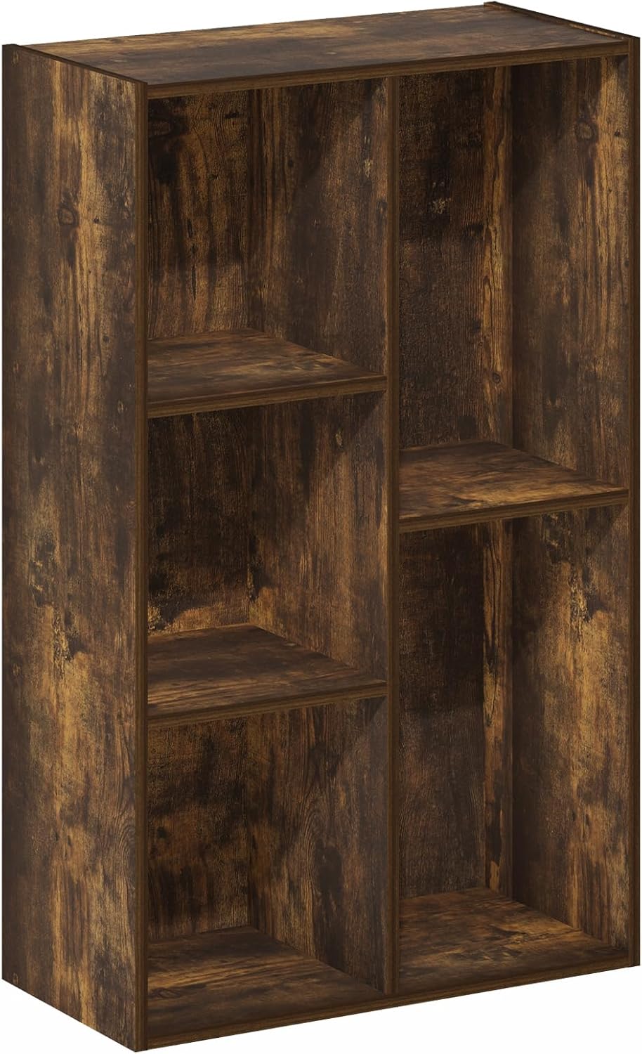 7-Cube Bookshelf, White, Bookcase for Living Room, Bedroom, Home Office