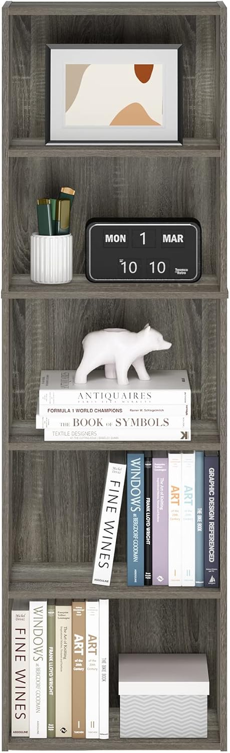 7-Cube Bookshelf, White, Bookcase for Living Room, Bedroom, Home Office