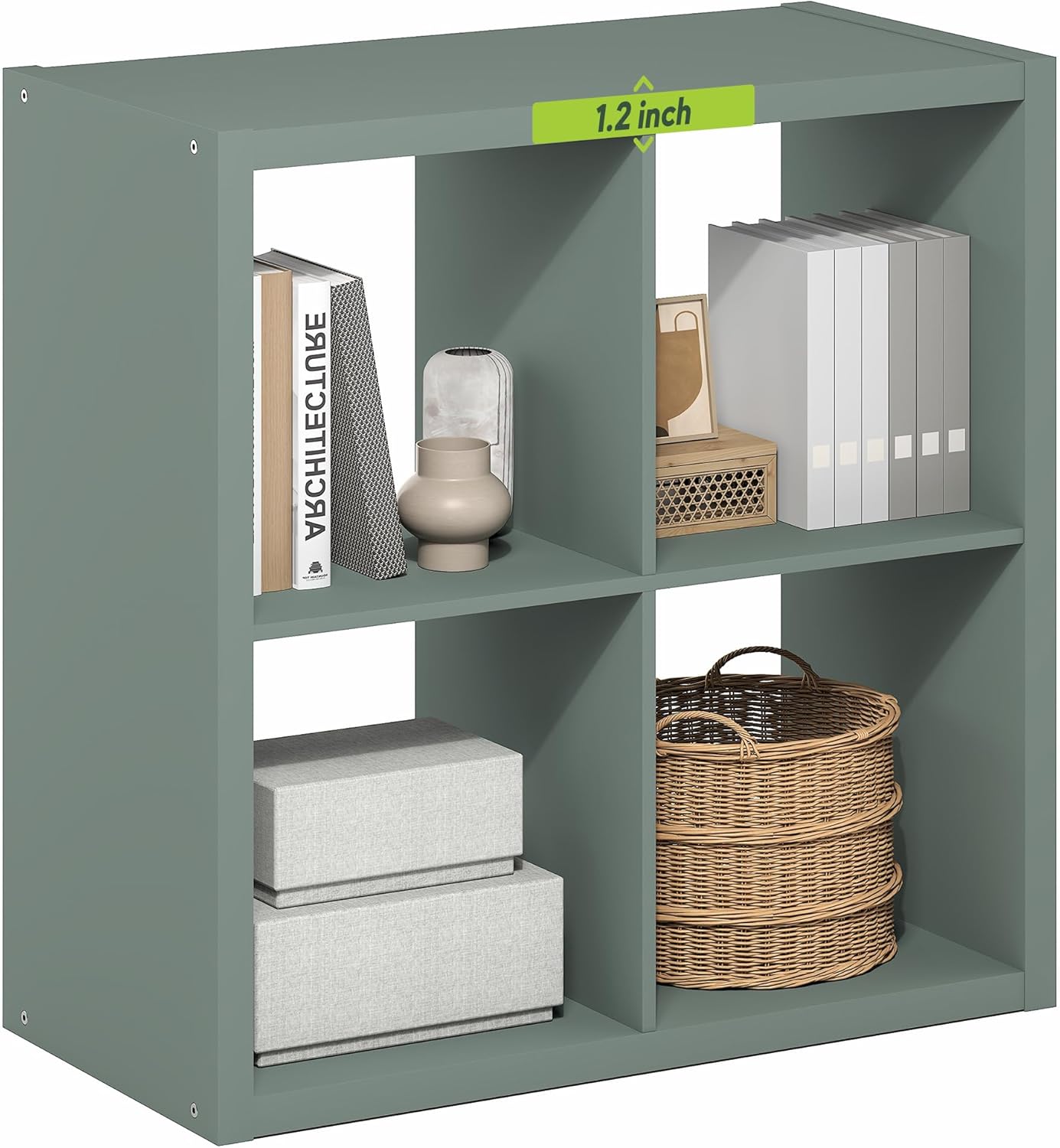 4-Cube Open Back Storage Organizer, White, Multi-Purpose Shelf